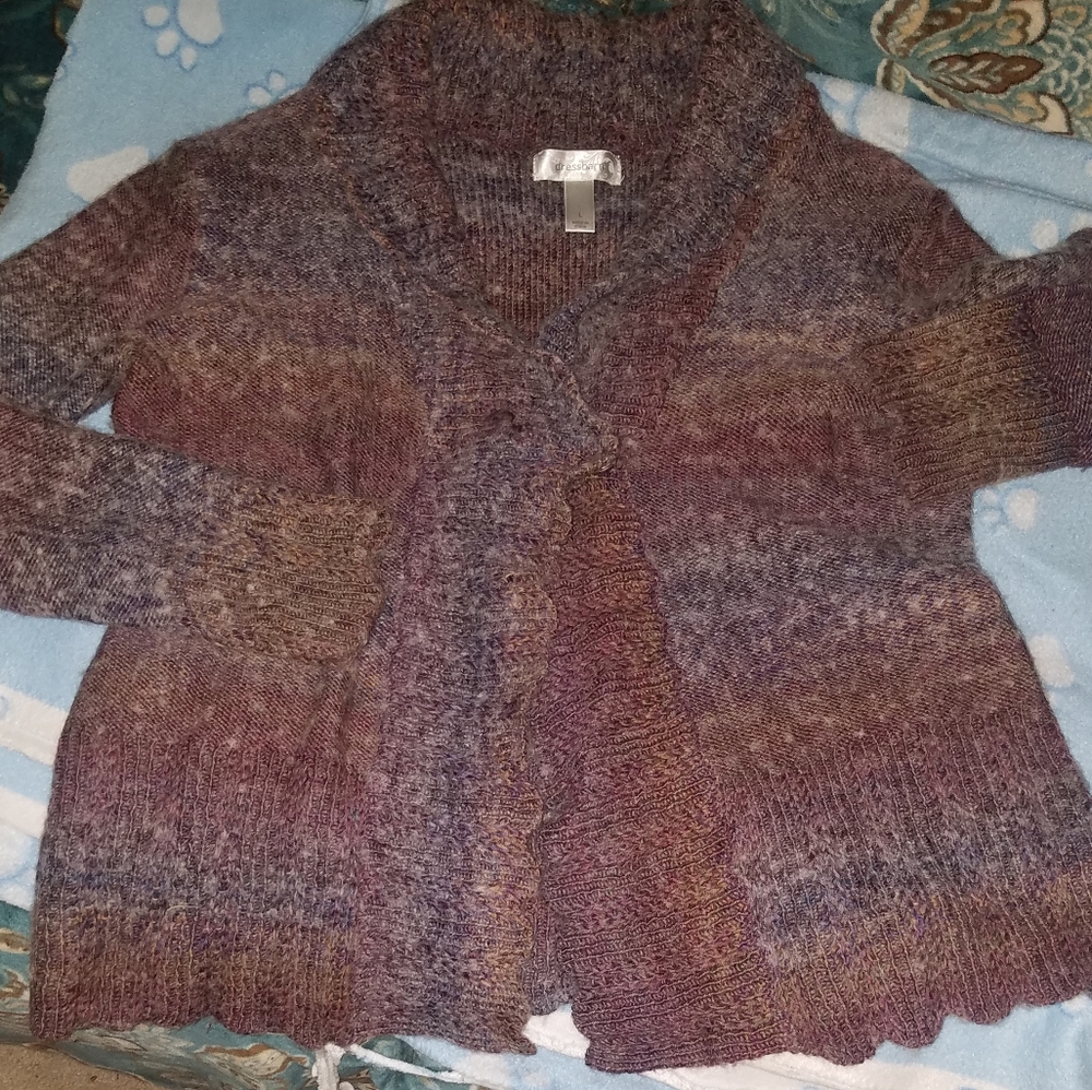 DRESS BARN V-Neck Purple Cardigan Sweater